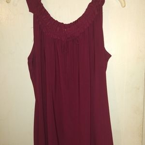 Women's ruffle top trim sleeveless blouse